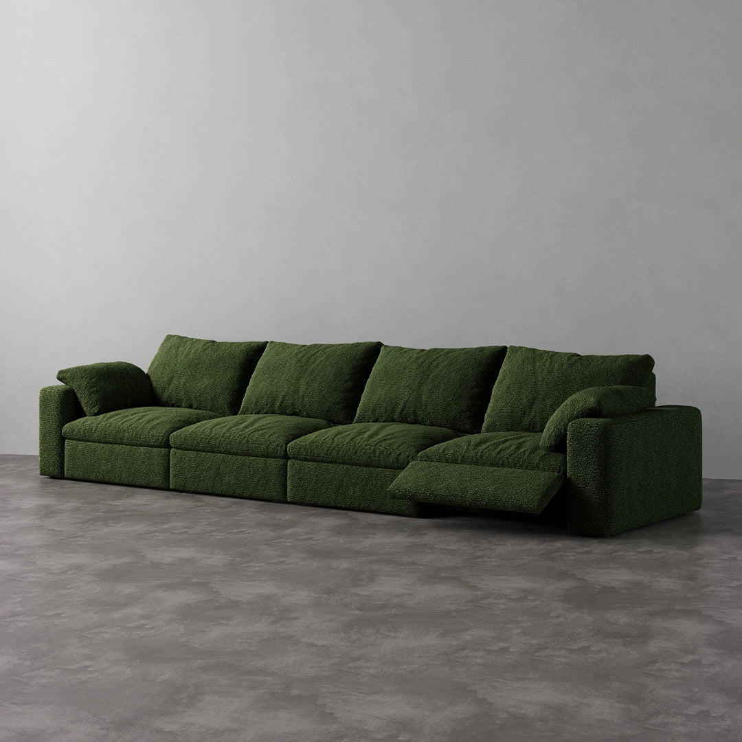 CloudLuxe 4-Piece Modular Recliner Sofa-Bouclé