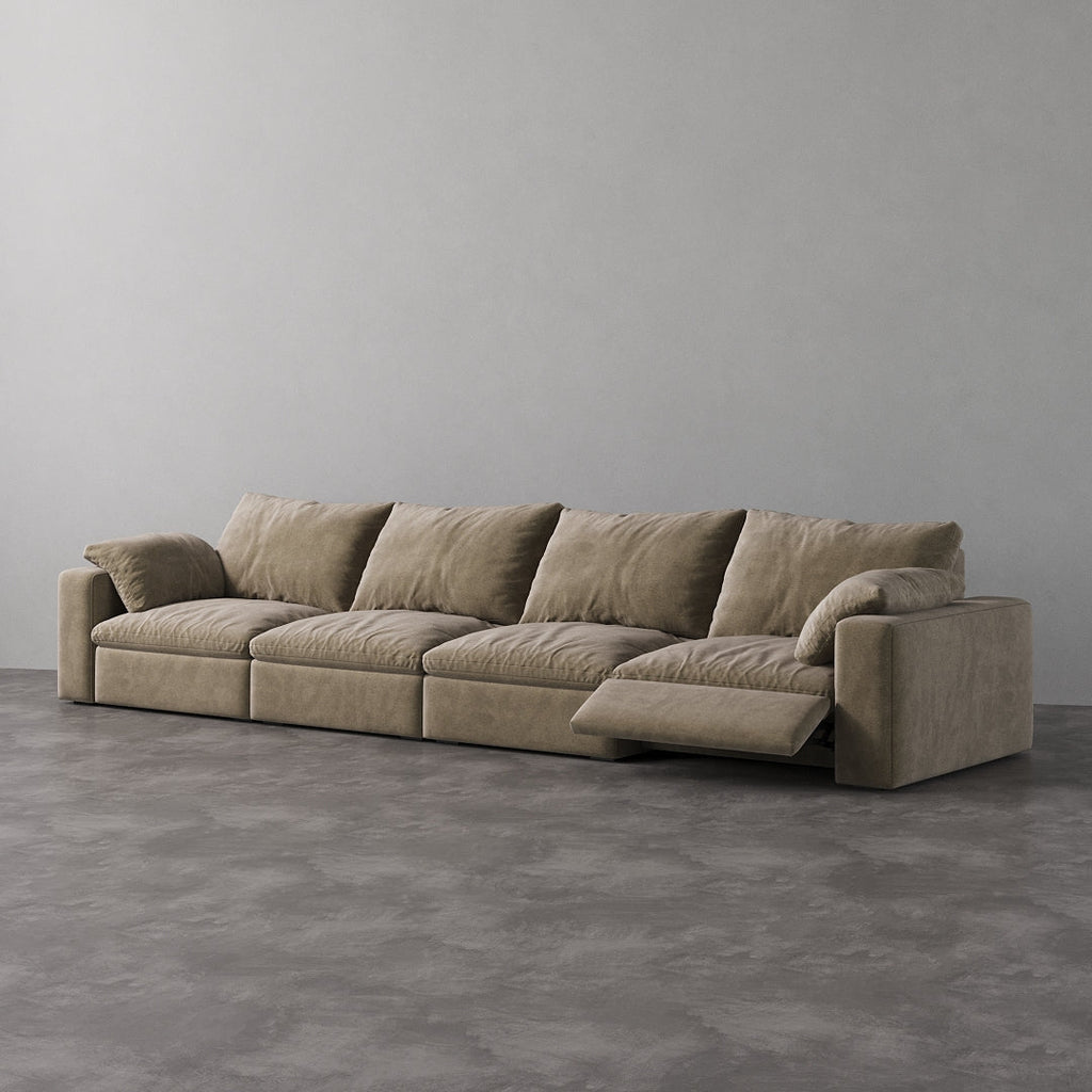 CloudLuxe 4-Piece Modular Recliner Sofa-Velvet