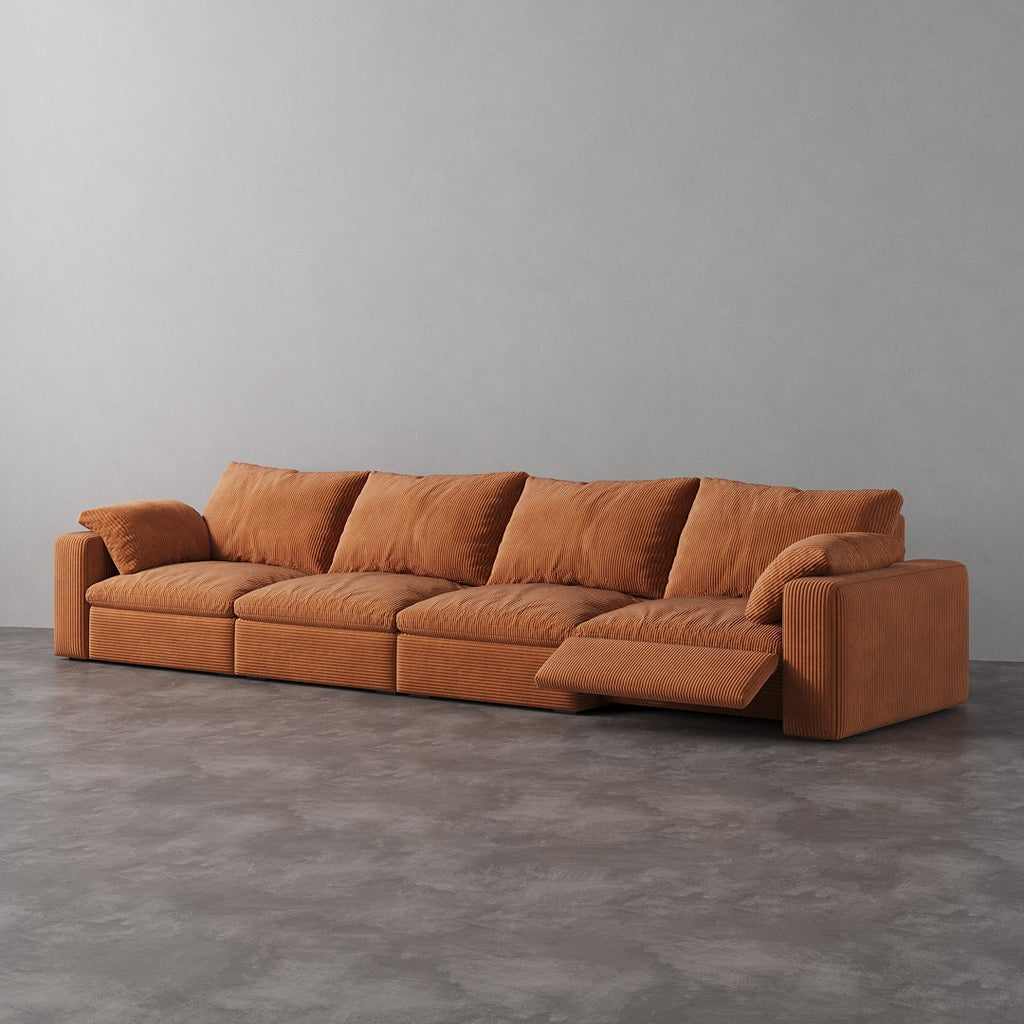 CloudLuxe 4-Piece Modular Recliner Sofa-Corduroy