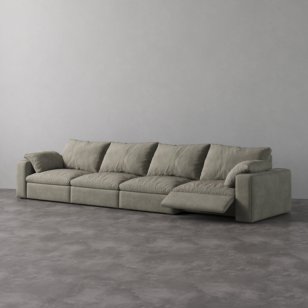 CloudLuxe 4-Piece Modular Recliner Sofa-Corduroy