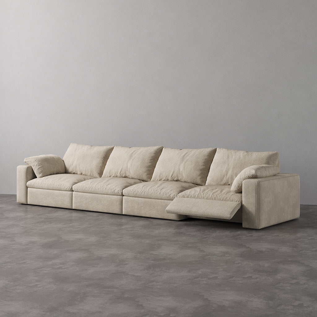 CloudLuxe 4-Piece Modular Recliner Sofa-Corduroy