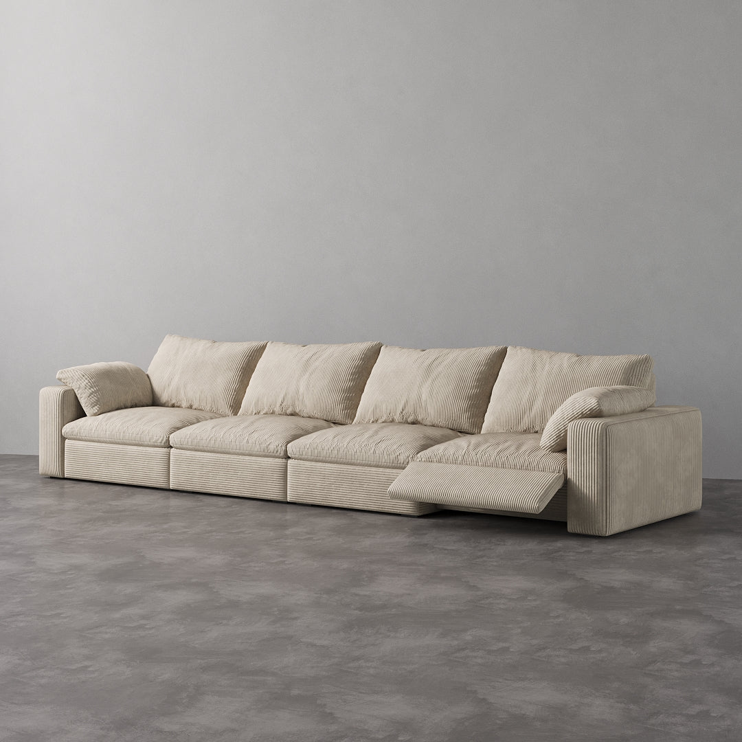 CloudLuxe 4-Piece Modular Recliner Sofa-Corduroy