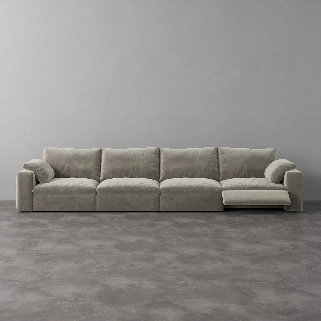 CloudLuxe 4-Piece Modular Recliner Sofa-Velvet