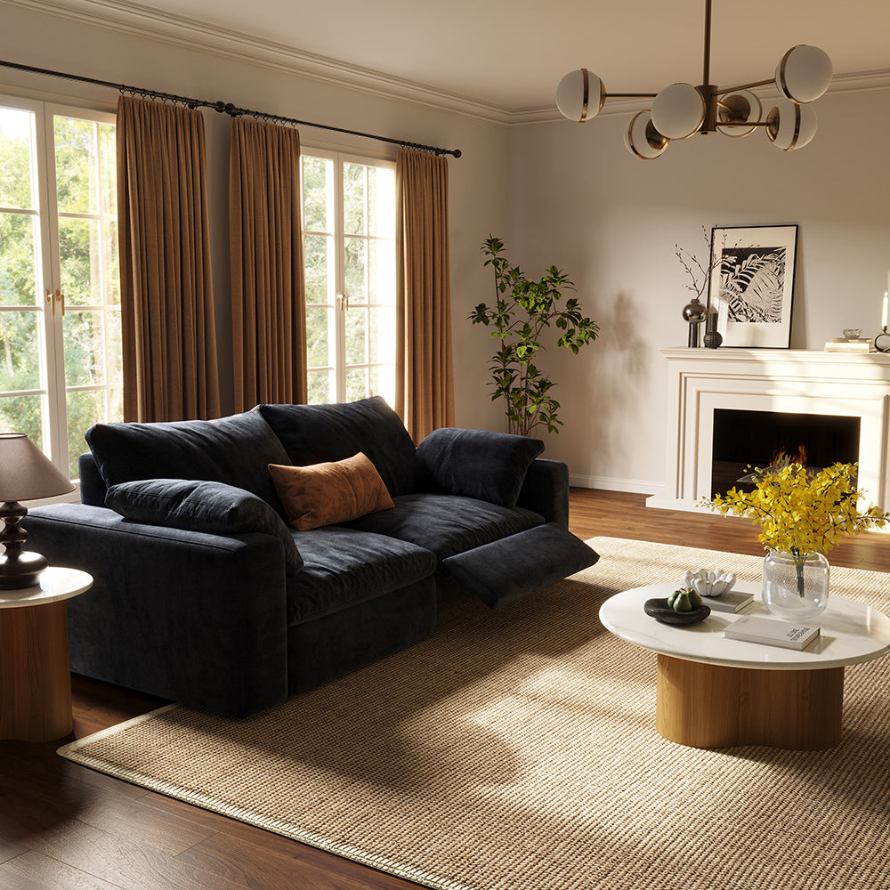 CloudLuxe 2-Piece Modular Recliner Sofa-Velvet
