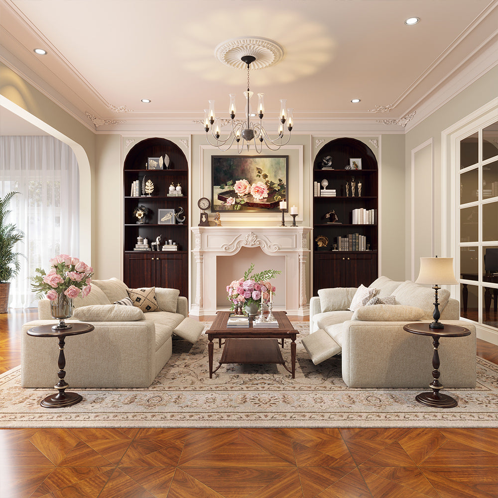 CloudLuxe 2-Piece Modular Recliner Sofa-Linen