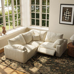 CloudLuxe Corner 3-Piece Modular Recliner Sectional-Bouclé
