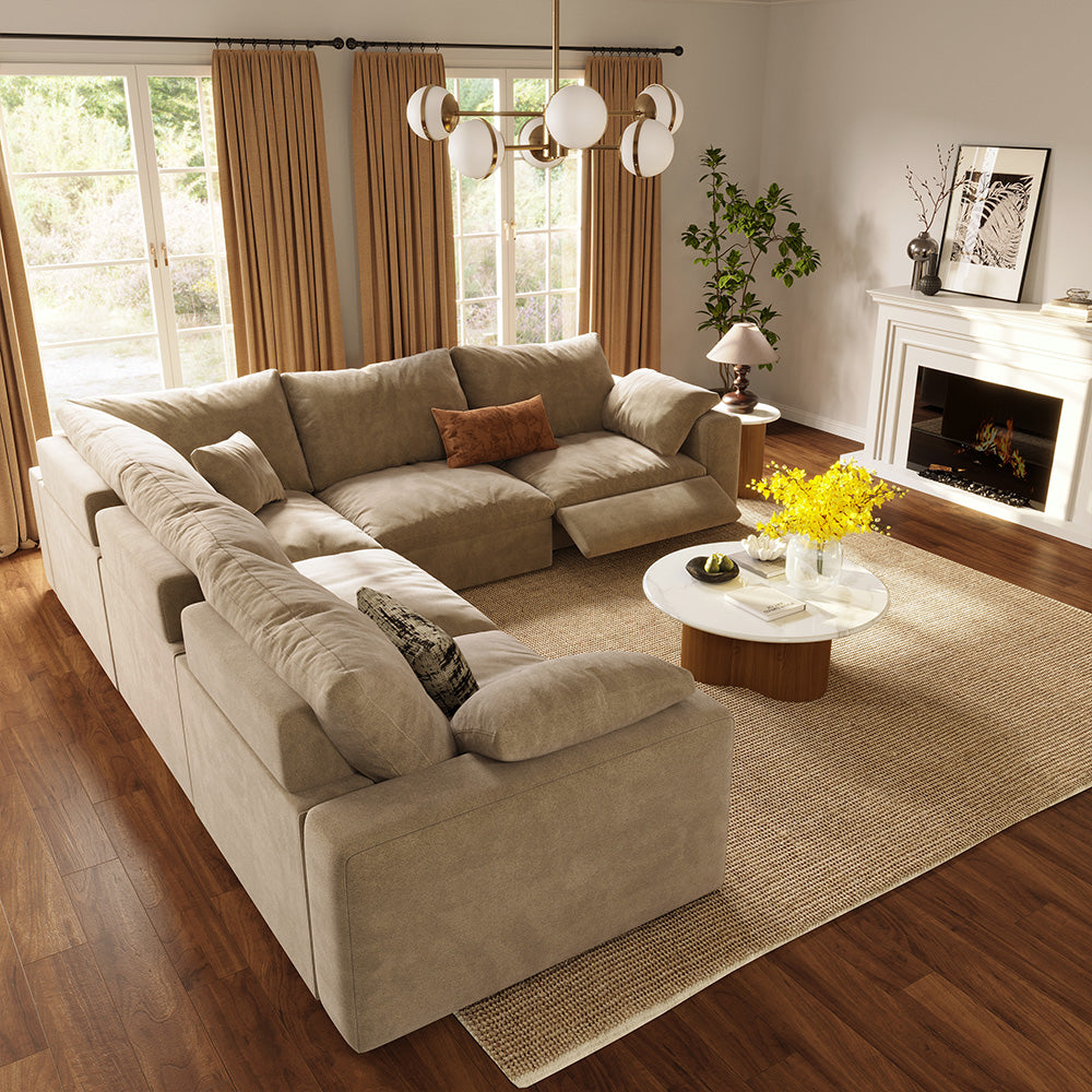 CloudLuxe Corner 5-Piece Modular Recliner Sectional