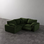 CloudLuxe Corner 3-Piece Modular Recliner Sectional-Bouclé