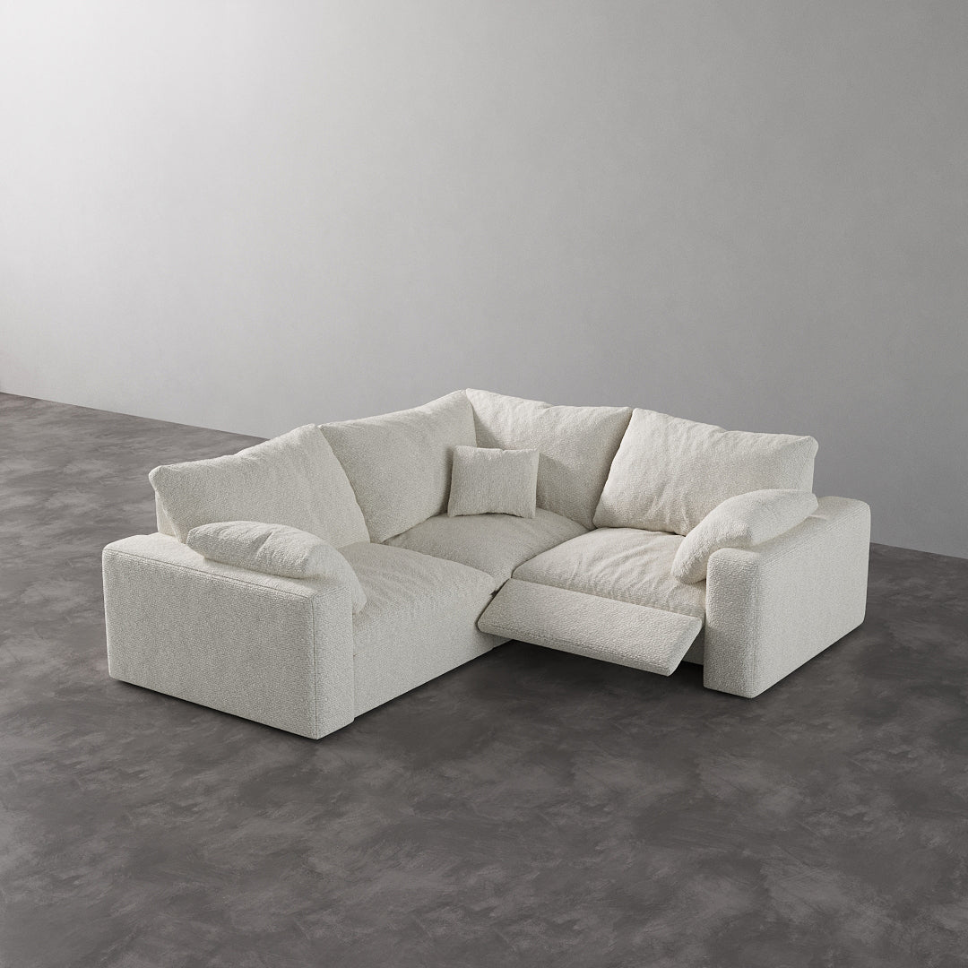 CloudLuxe Corner 3-Piece Modular Recliner Sectional-Bouclé