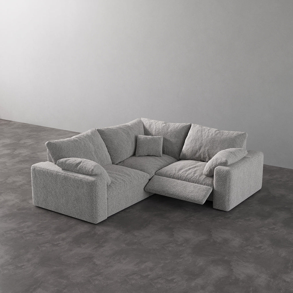CloudLuxe Corner 3-Piece Modular Recliner Sectional-Bouclé