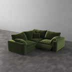 CloudLuxe Corner 3-Piece Modular Recliner Sectional-Velvet