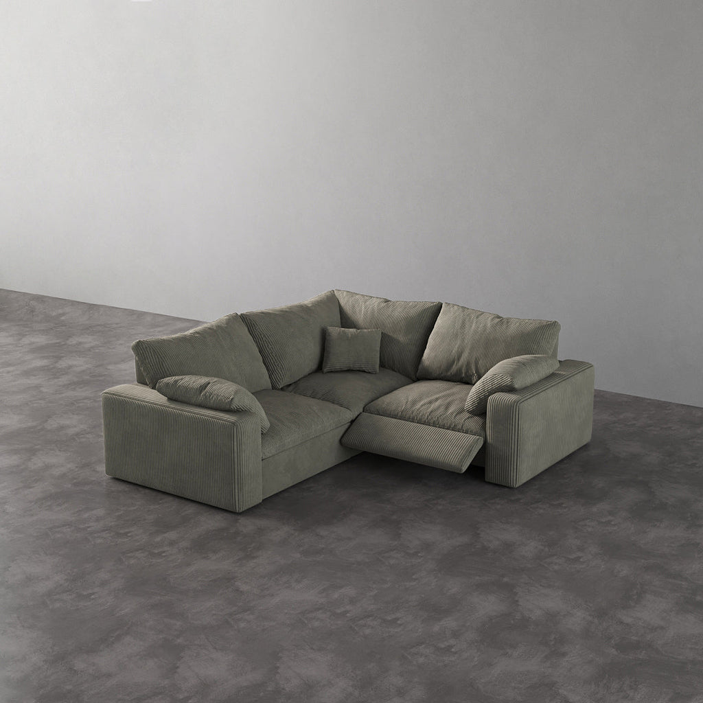 CloudLuxe Corner 3-Piece Modular Recliner Sectional-Corduroy
