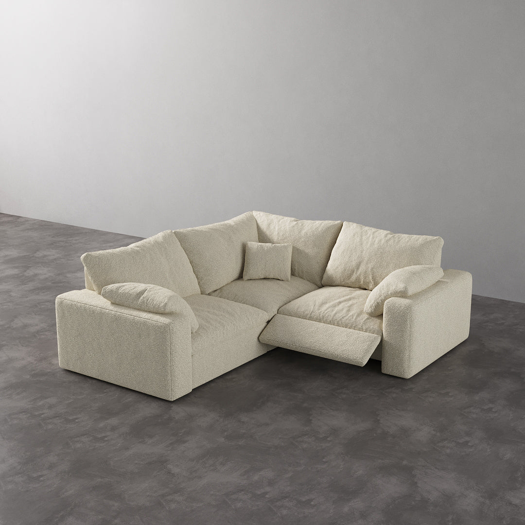 CloudLuxe Corner 3-Piece Modular Recliner Sectional-Bouclé