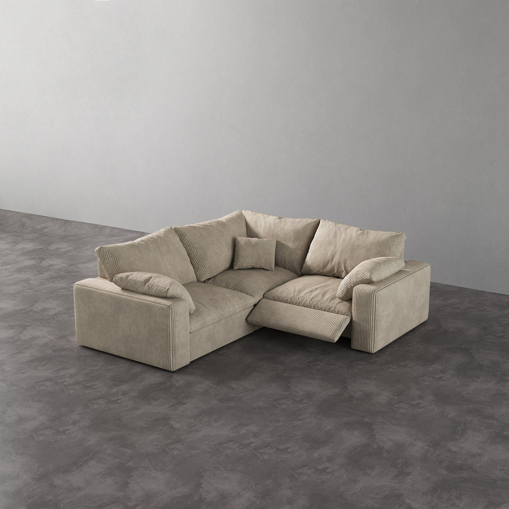 CloudLuxe Corner 3-Piece Modular Recliner Sectional-Corduroy