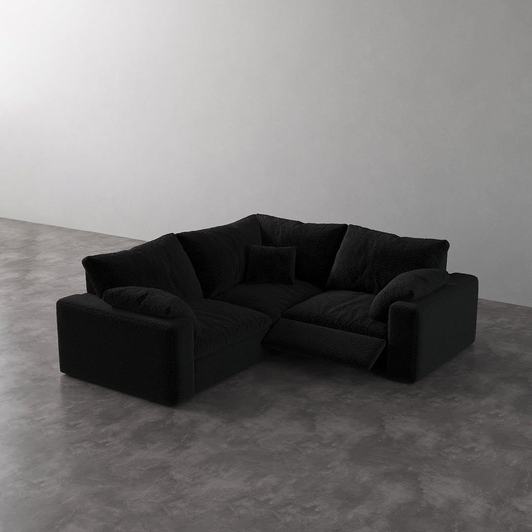 CloudLuxe Corner 3-Piece Modular Recliner Sectional-Bouclé