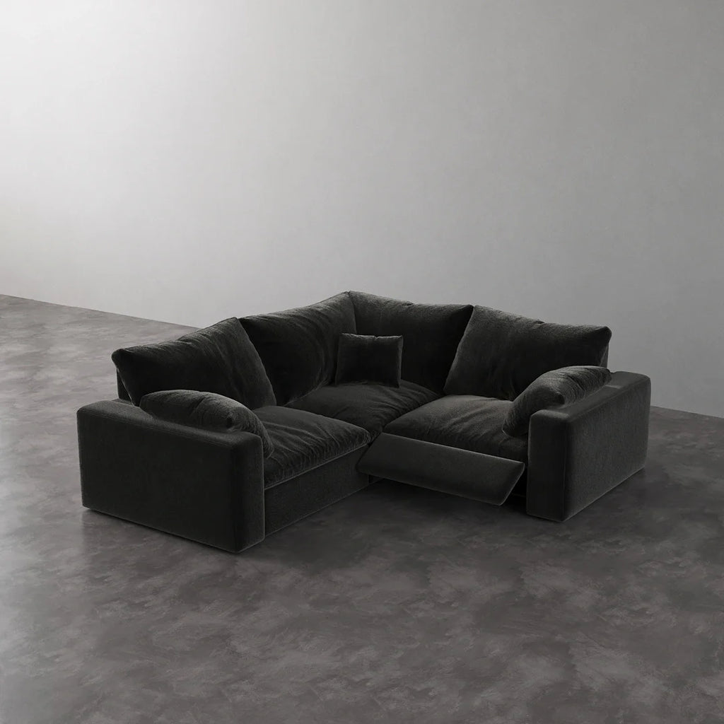 CloudLuxe Corner 3-Piece Modular Recliner Sectional-Velvet