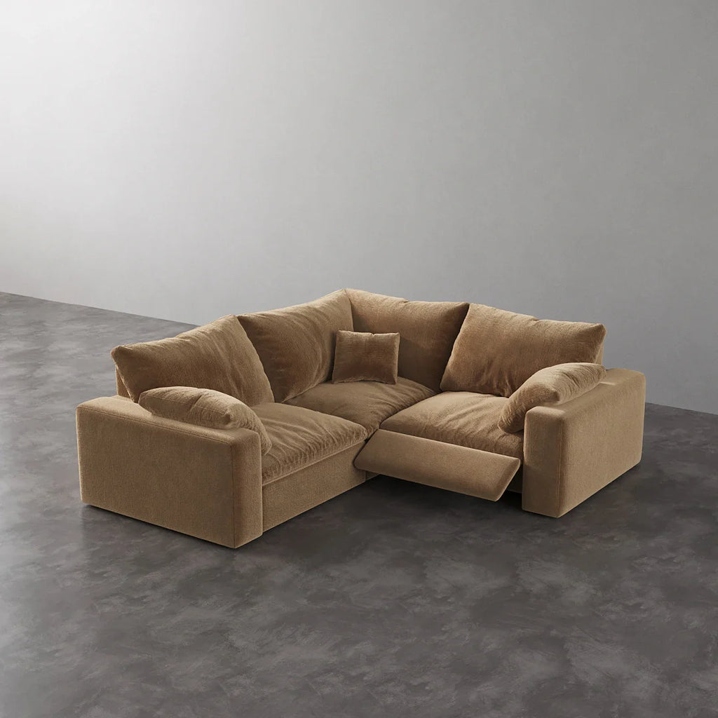 CloudLuxe Corner 3-Piece Modular Recliner Sectional-Velvet