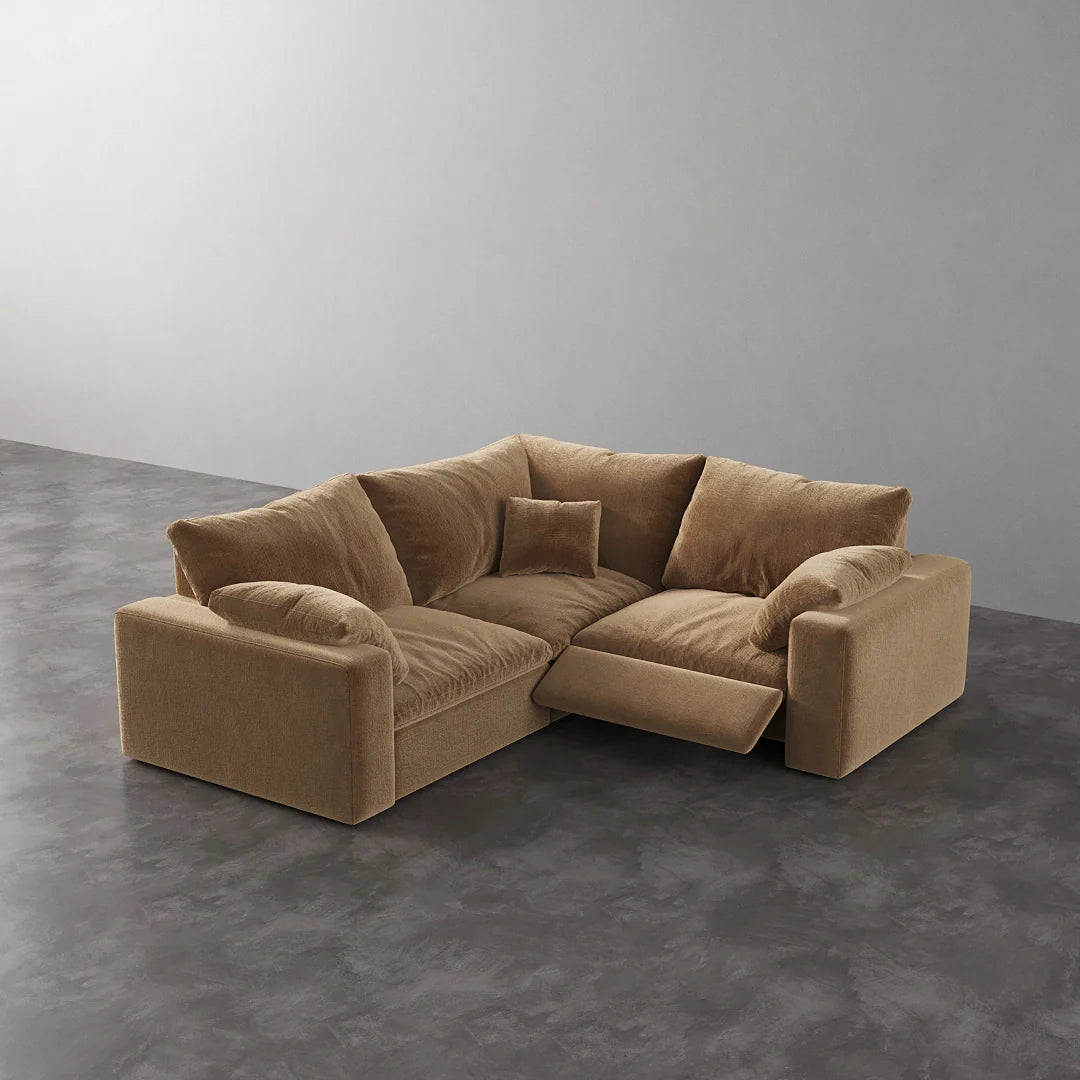 CloudLuxe Corner 3-Piece Modular Recliner Sectional-Velvet