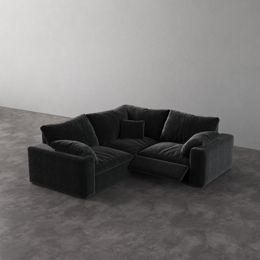 CloudLuxe Corner 3-Piece Modular Recliner Sectional-Velvet