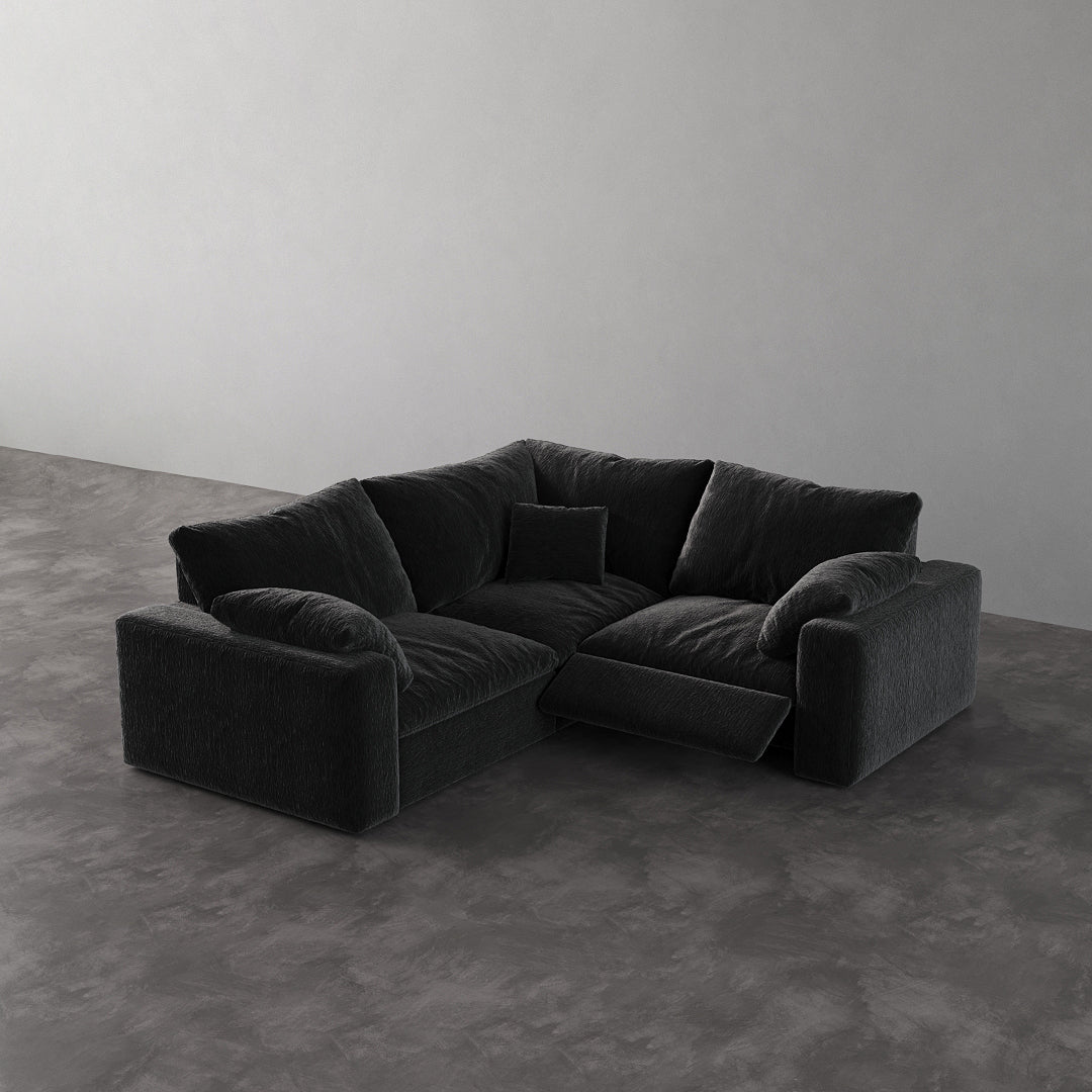 CloudLuxe Corner 3-Piece Modular Recliner Sectional-Velvet