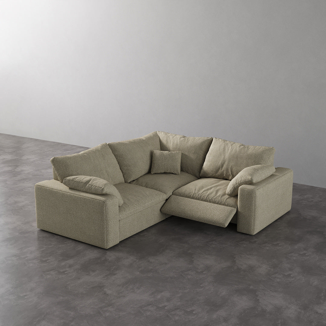 CloudLuxe Corner 3-Piece Modular Recliner Sectional-Linen