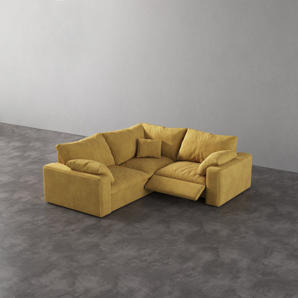 CloudLuxe Corner 3-Piece Modular Recliner Sectional-Corduroy