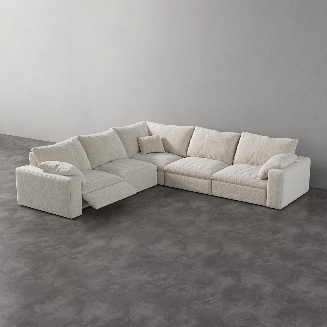 CloudLuxe Corner 5-Piece Modular Recliner Sectional