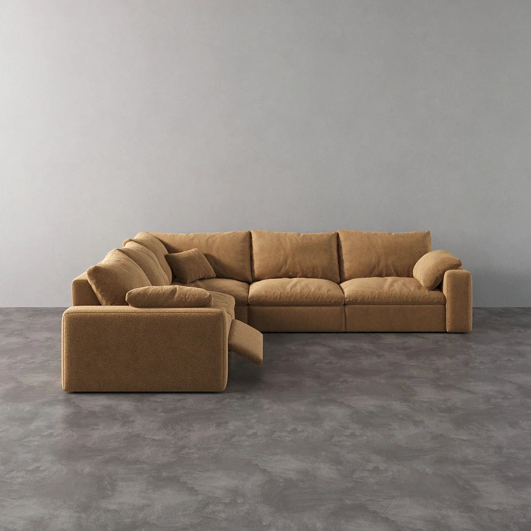 CloudLuxe Corner 5-Piece Modular Recliner Sectional
