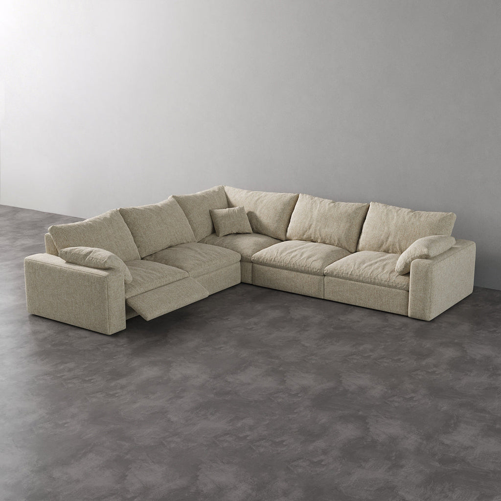 CloudLuxe Corner 5-Piece Modular Recliner Sectional-Linen
