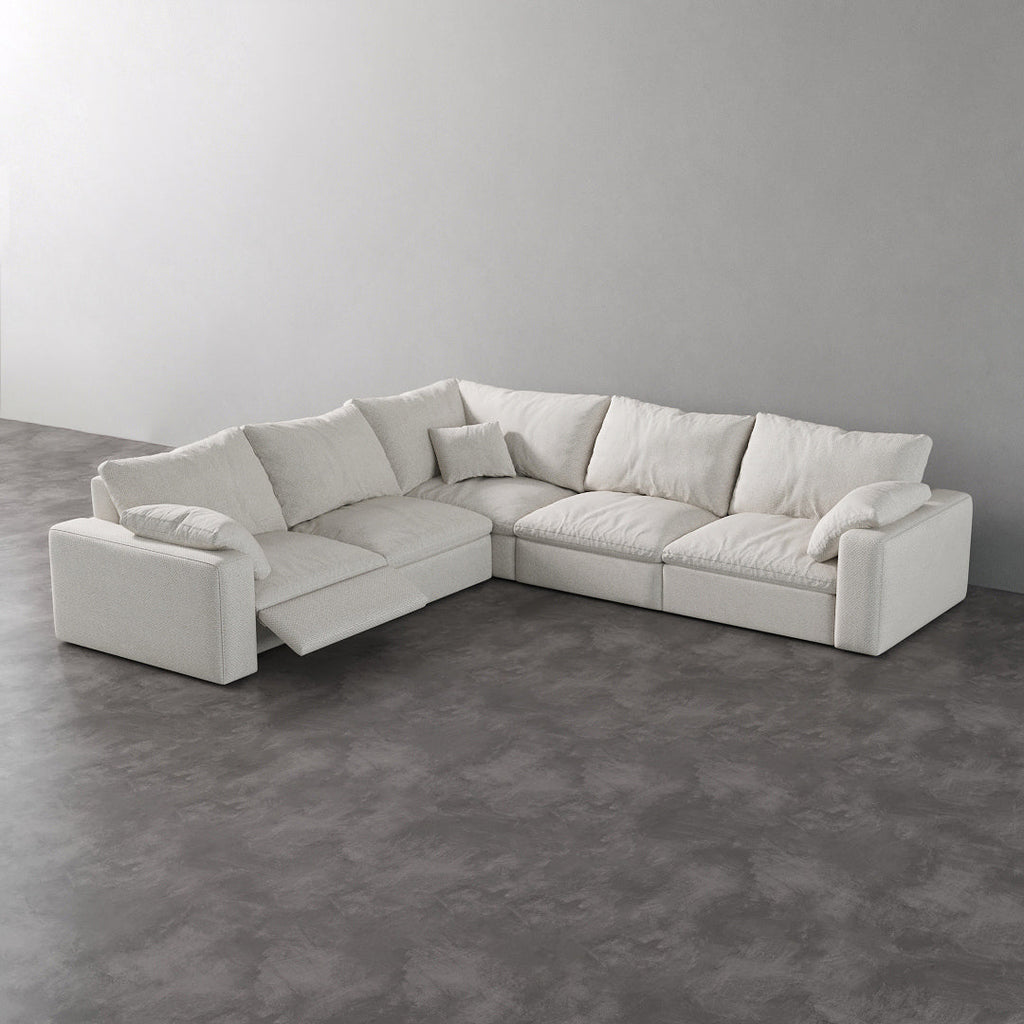 CloudLuxe Corner 5-Piece Modular Recliner Sectional-Linen