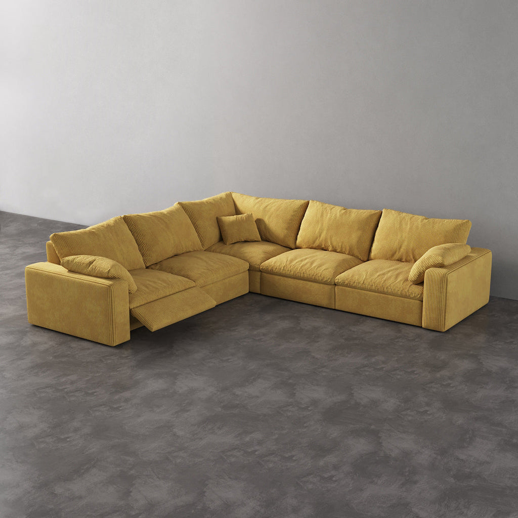 CloudLuxe Corner 5-Piece Modular Recliner Sectional-Corduroy
