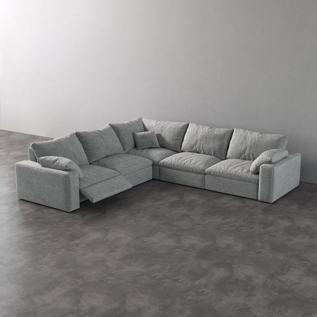 CloudLuxe Corner 5-Piece Modular Recliner Sectional-Linen