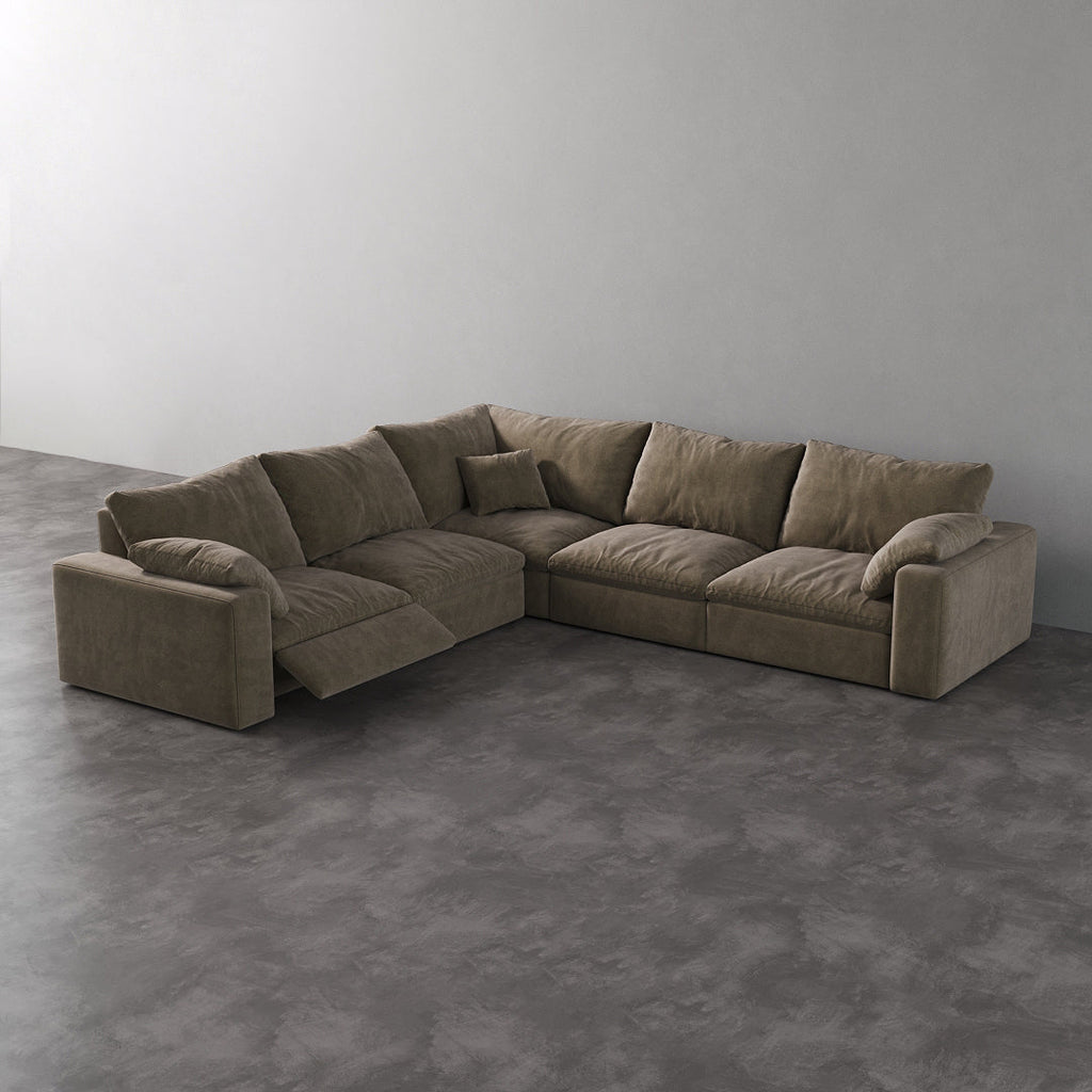CloudLuxe Corner 5-Piece Modular Recliner Sectional