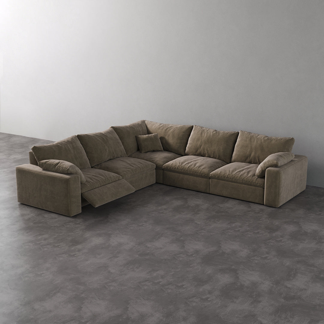 CloudLuxe Corner 5-Piece Modular Recliner Sectional