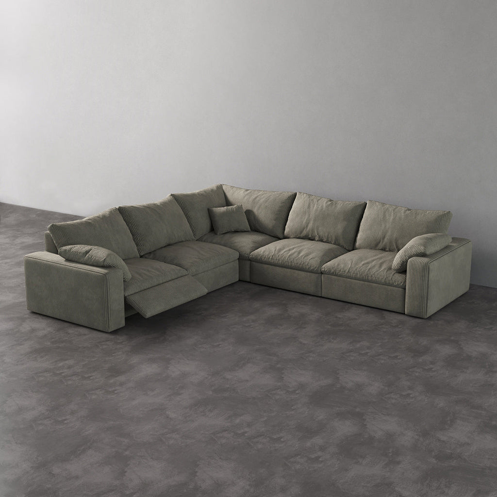 CloudLuxe Corner 5-Piece Modular Recliner Sectional