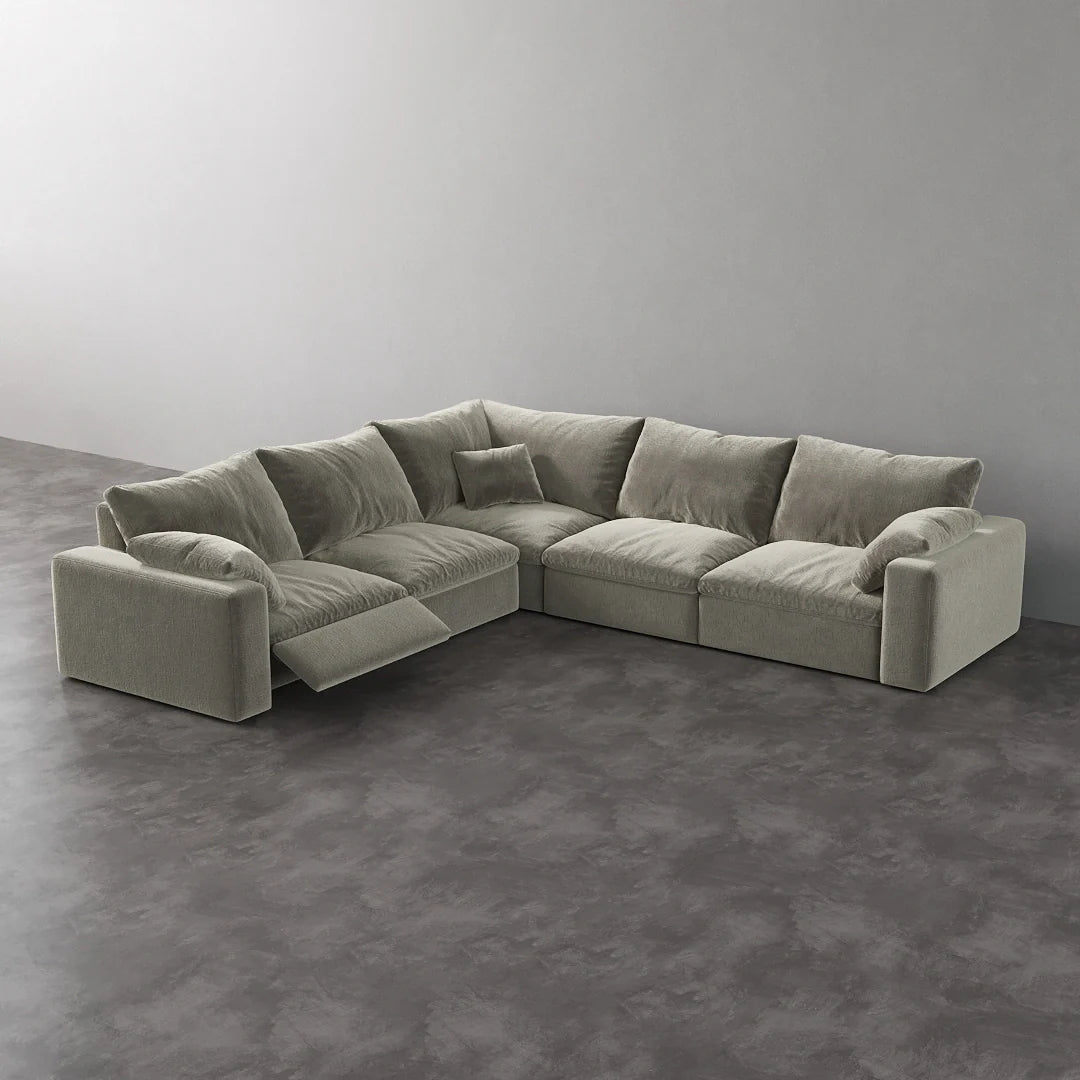 CloudLuxe Corner 5-Piece Modular Recliner Sectional