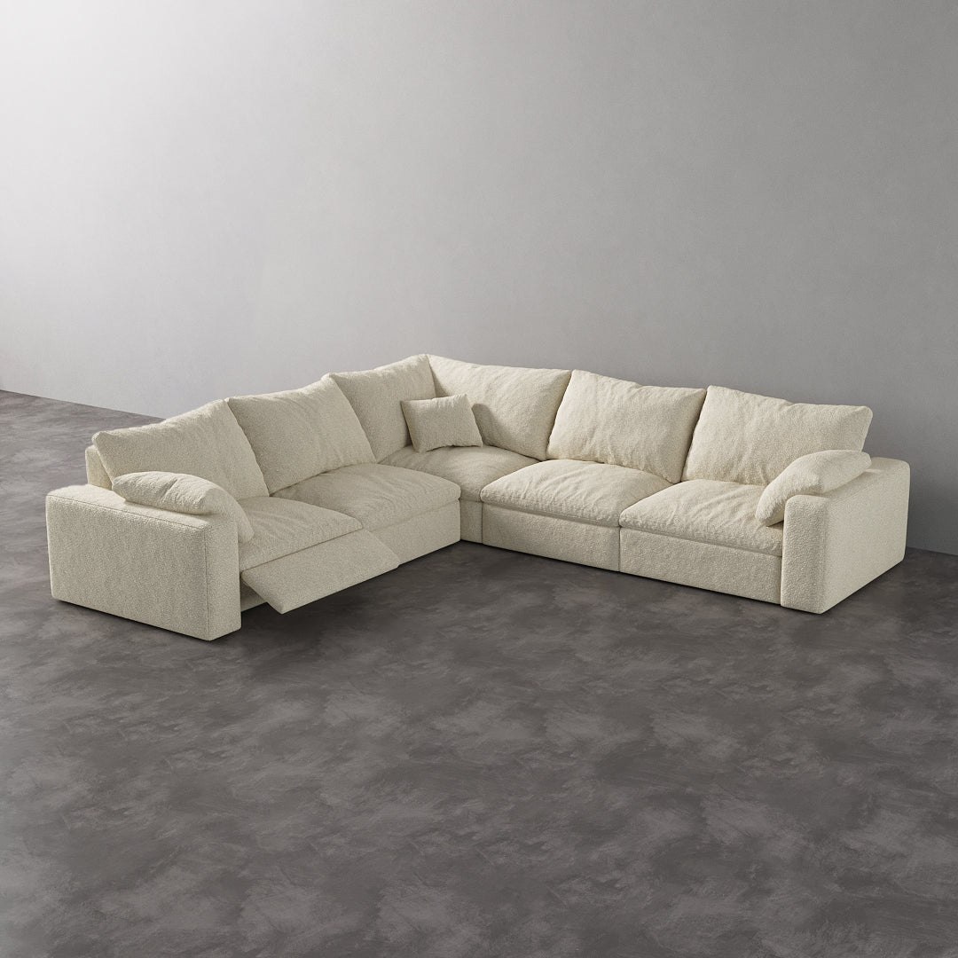 CloudLuxe Corner 5-Piece Modular Recliner Sectional
