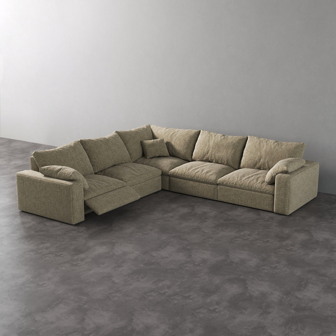 CloudLuxe Corner 5-Piece Modular Recliner Sectional