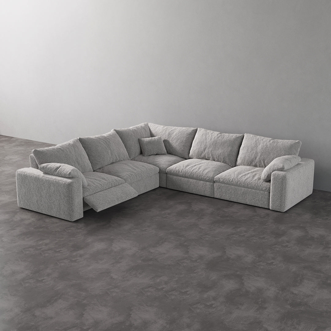 CloudLuxe Corner 5-Piece Modular Recliner Sectional