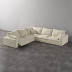 CloudLuxe Corner 5-Piece Modular Recliner Sectional-Bouclé