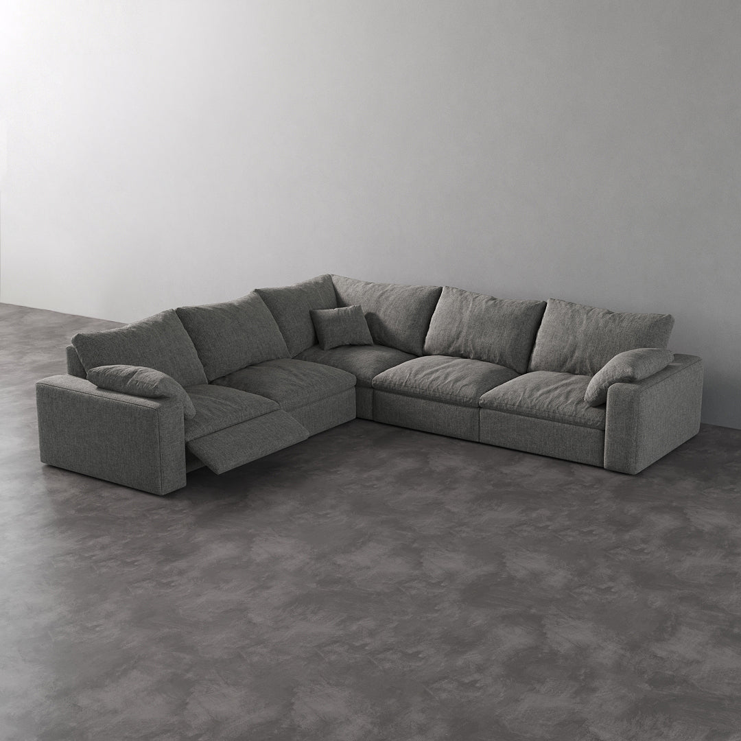 CloudLuxe Corner 5-Piece Modular Recliner Sectional-Linen