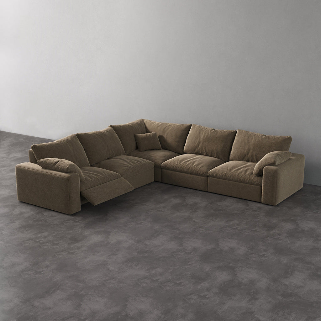 CloudLuxe Corner 5-Piece Modular Recliner Sectional