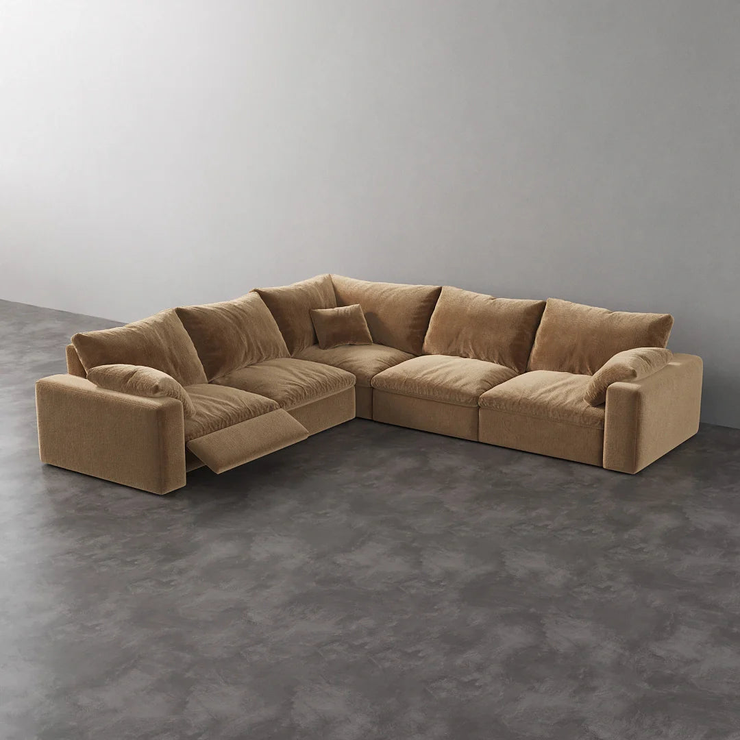 CloudLuxe Corner 5-Piece Modular Recliner Sectional