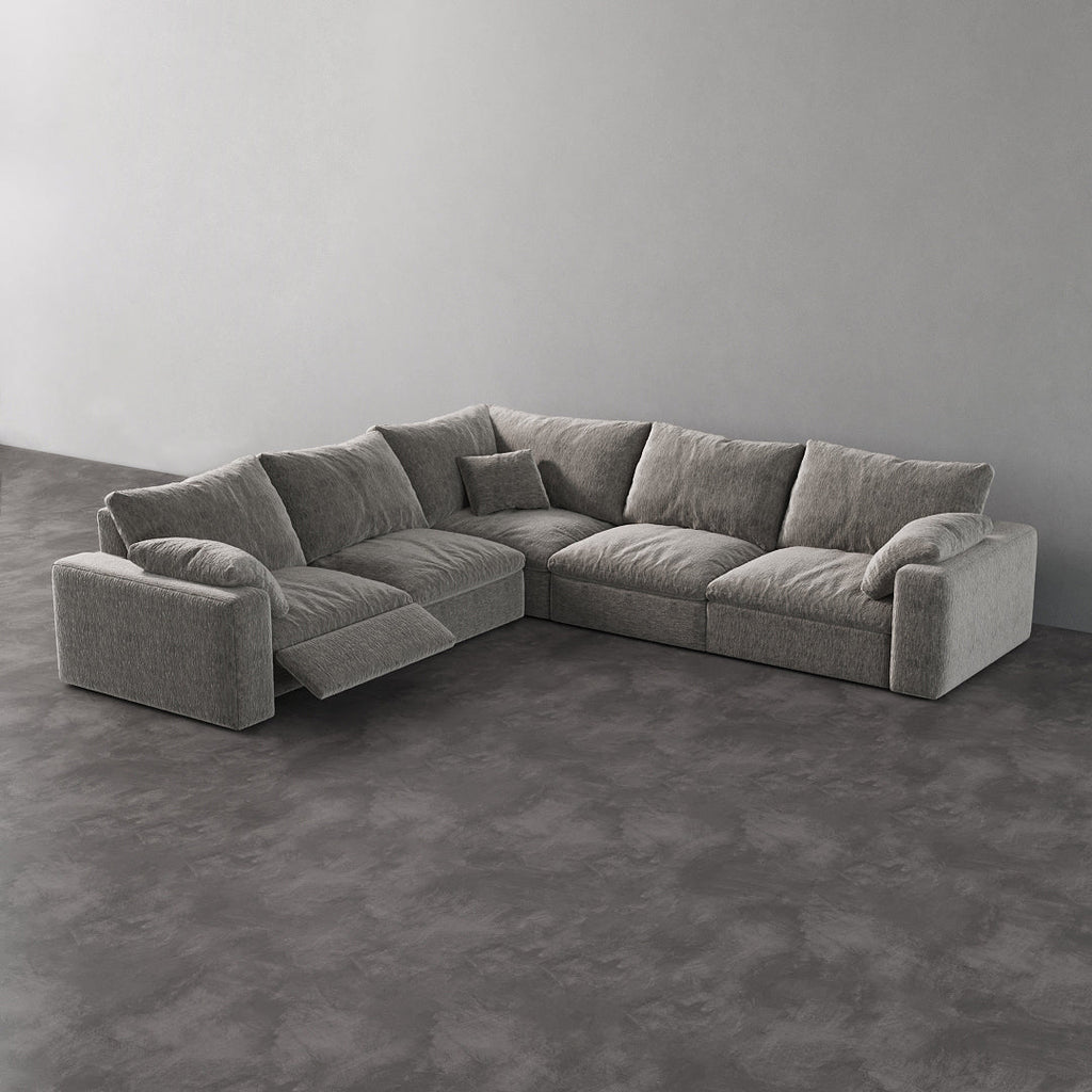 CloudLuxe Corner 5-Piece Modular Recliner Sectional