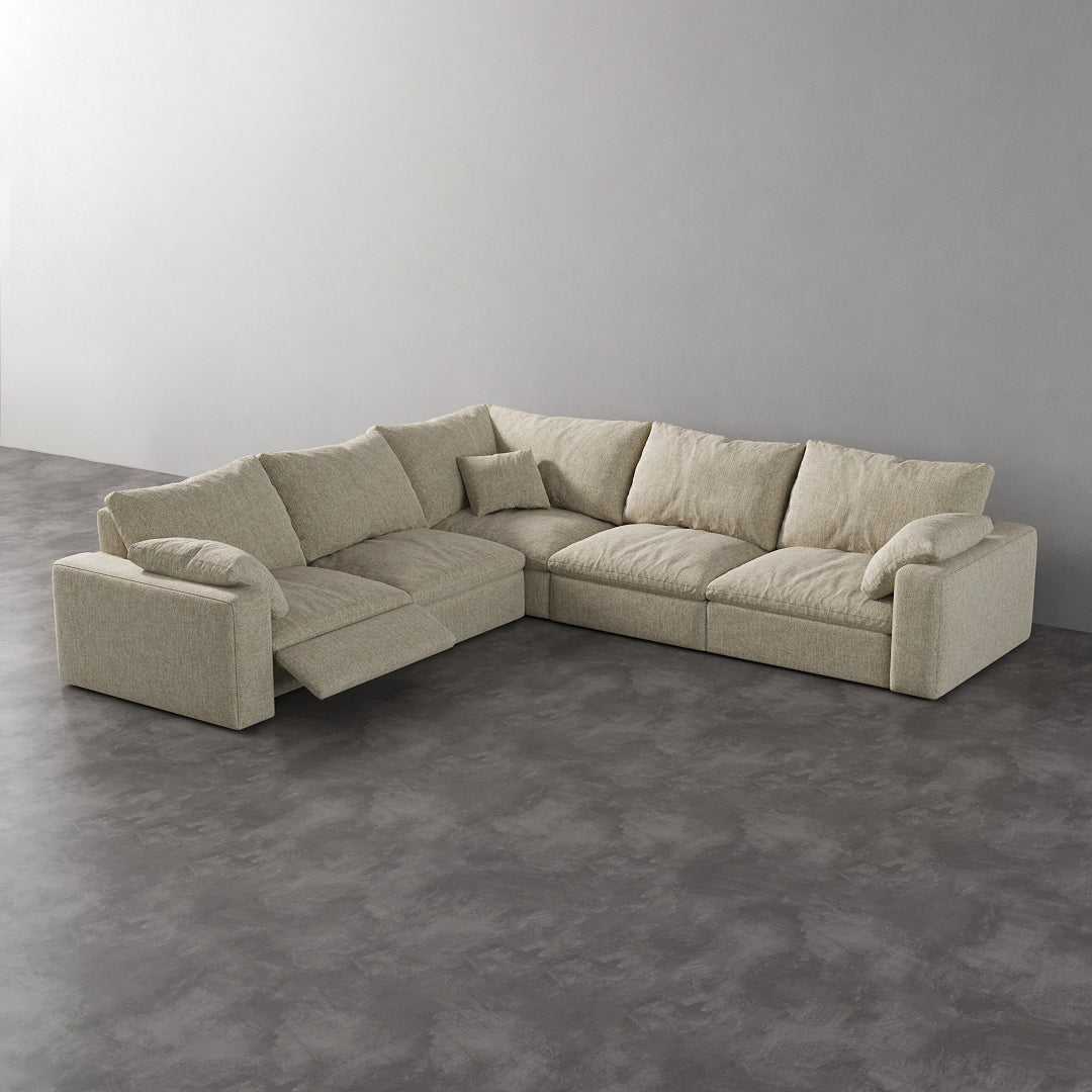 CloudLuxe Corner 5-Piece Modular Recliner Sectional
