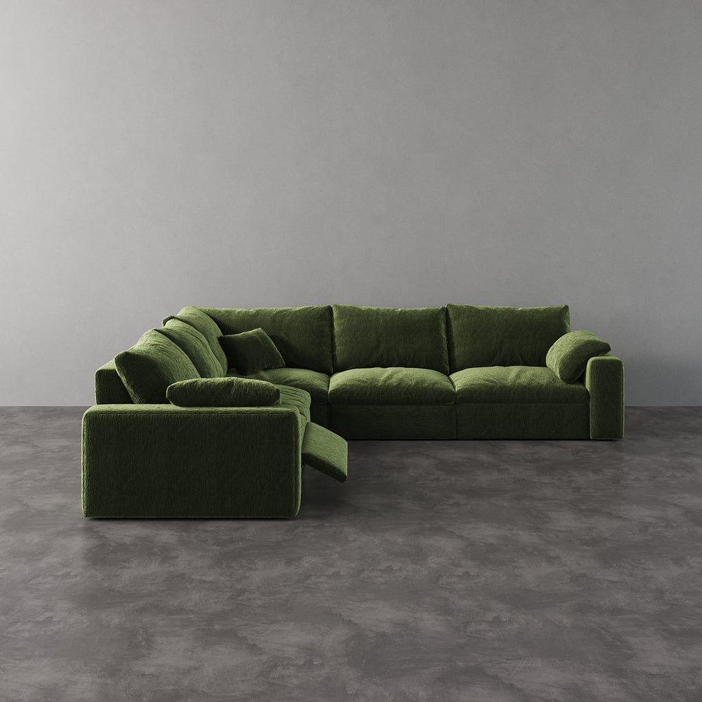 CloudLuxe Corner 5-Piece Modular Recliner Sectional