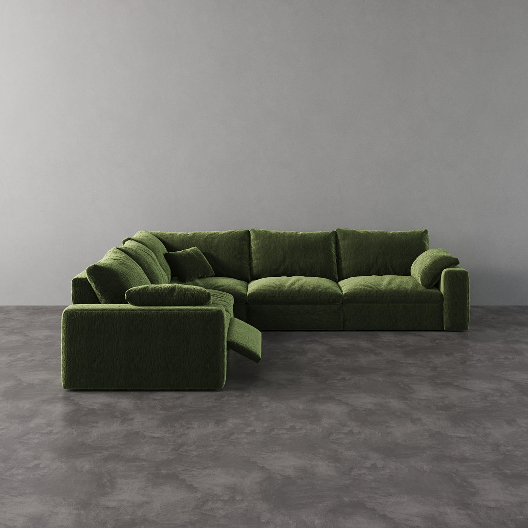 CloudLuxe Corner 5-Piece Modular Recliner Sectional