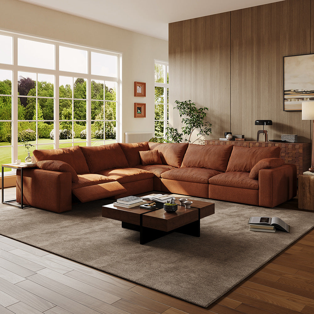 CloudLuxe Corner 5-Piece Modular Recliner Sectional