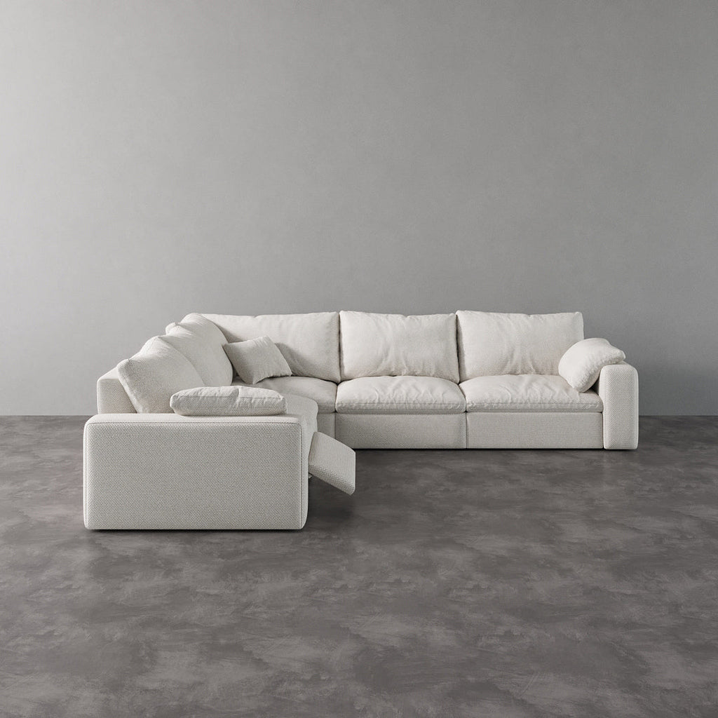CloudLuxe Corner 5-Piece Modular Recliner Sectional-Linen