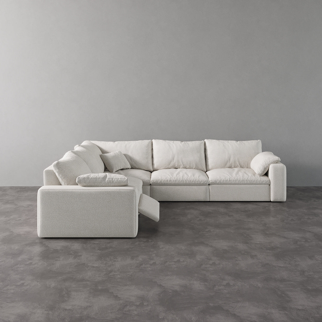 CloudLuxe Corner 5-Piece Modular Recliner Sectional-Linen